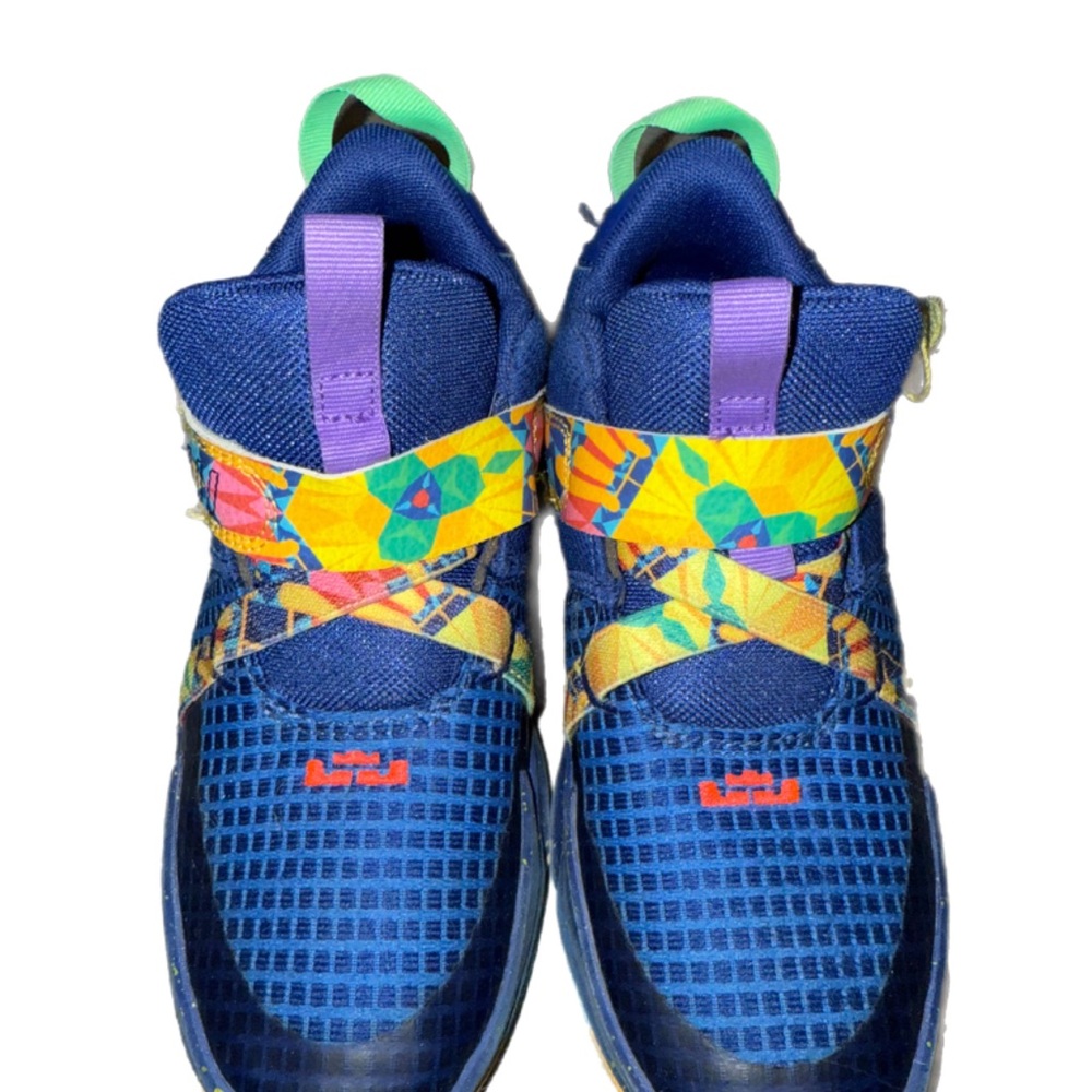 Blue and Yellow Sneakers with Bold Strap and Thick Sole